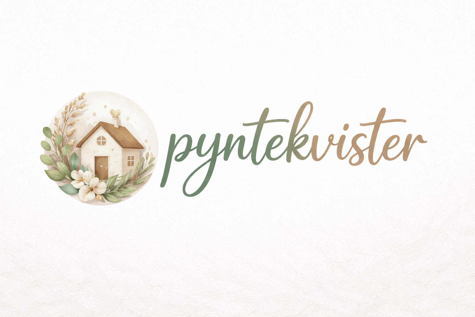 A logo with a small house icon and the text "pyntekviste".