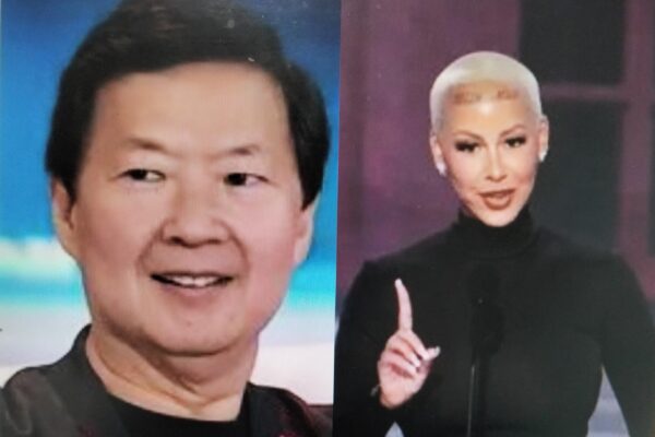 A split photo of Ken Jeong and another celebrity.